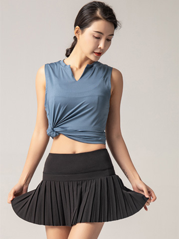 TEEK - Quick-Drying Pocketed Culotte Sports Shorts Tennis Pleated Skirt SKIRT TEEK K   