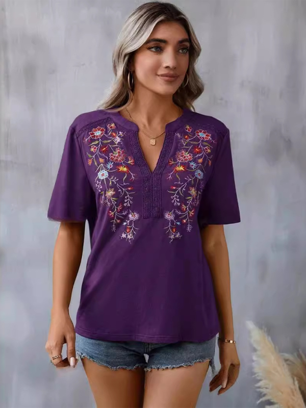 TEEK - Embroidery Stitching Lace Top TOPS TEEK K