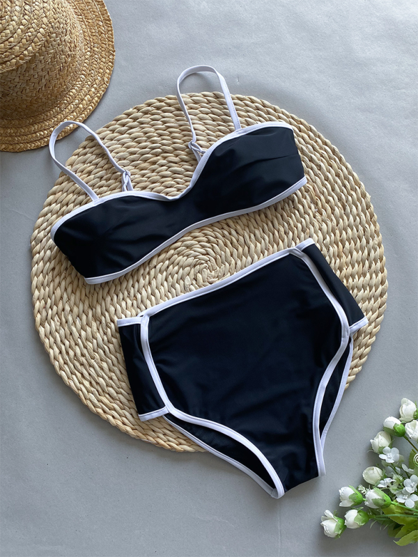 TEEK - Black High Waist Fine Line Bikini SWIMWEAR TEEK K   