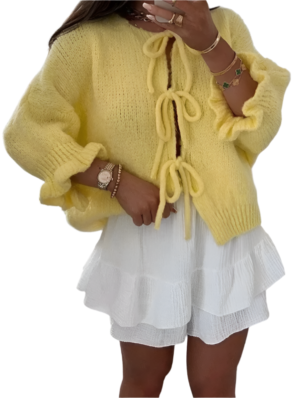 TEEK - Yellow Knit Sweater Vest SWEATER TEEK K Golden Yellow S 