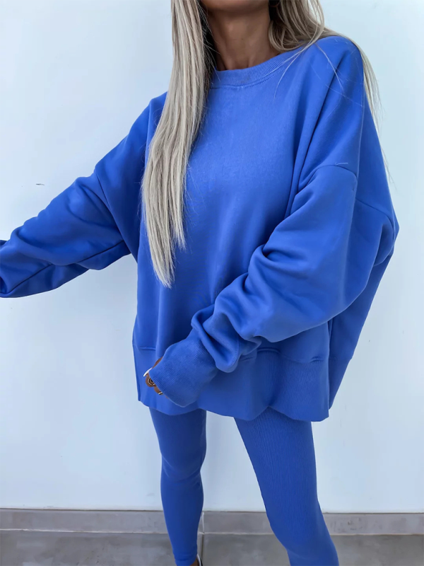 TEEK - Loose Top Tight Pants Sweatersuit SET TEEK K Blue S 