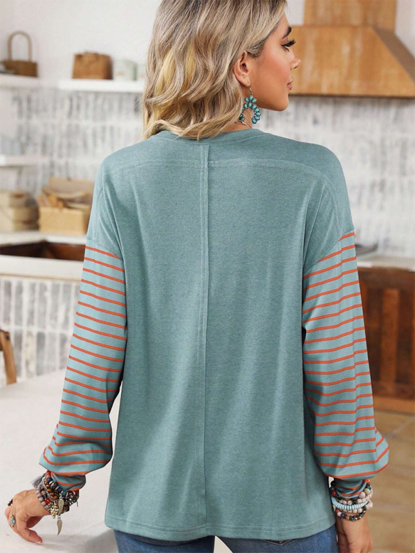 TEEK - Striped Color Collision Long Sleeve Top TOPS TEEK K   