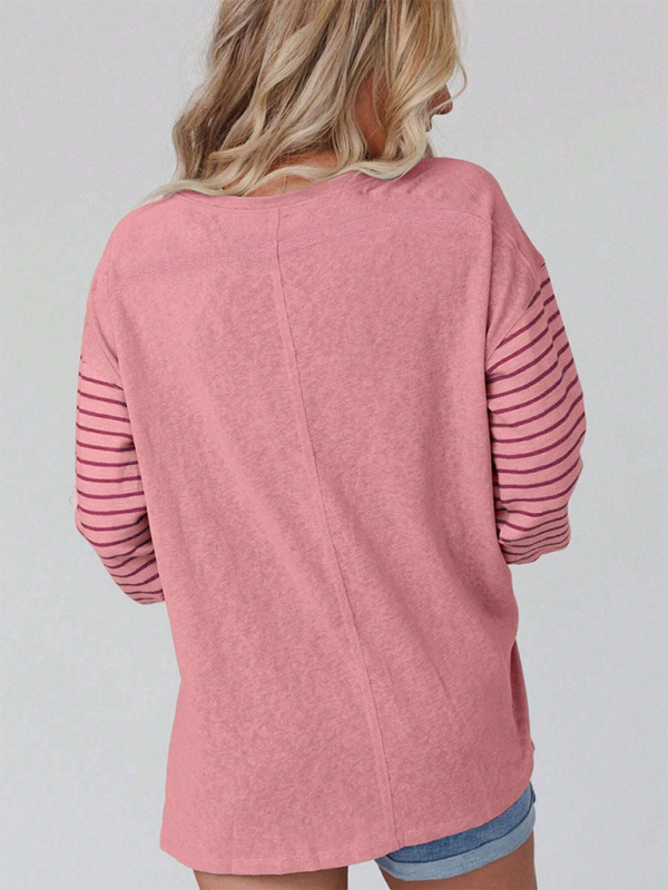 TEEK - Striped Color Collision Long Sleeve Top TOPS TEEK K   