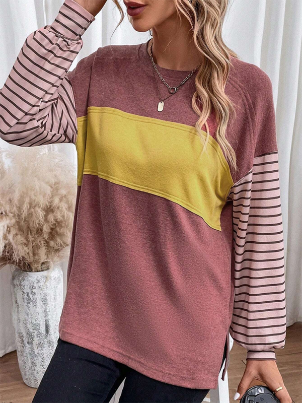 TEEK - Striped Color Collision Long Sleeve Top TOPS TEEK K   