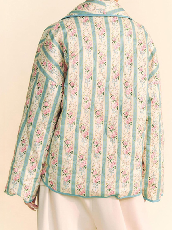 TEEK -  Striped Floral Quilt Jacket JACKET TEEK K   