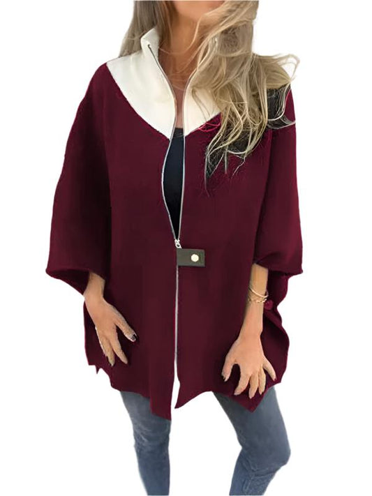 TEEK - Half Zip Loose Stand Collar Jacket JACKET TEEK K Wine Red S