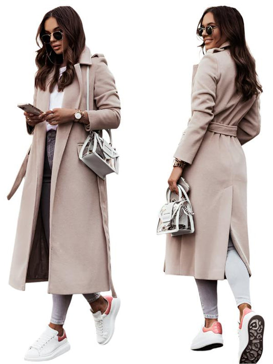 TEEK - Long-Sleeved V-Neck Tie Coat COAT TEEK K