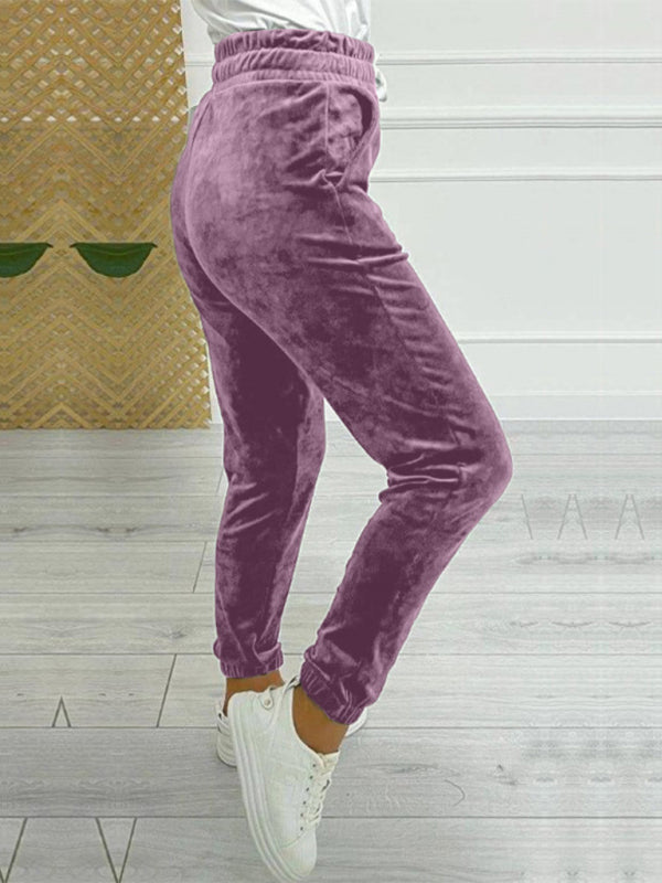 New autumn and winter versatile elastic waist casual pants  kakaclo   