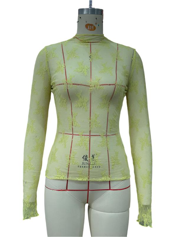 TEEK - Breathable Lace Mesh Multicolor Top TOPS TEEK K Green S