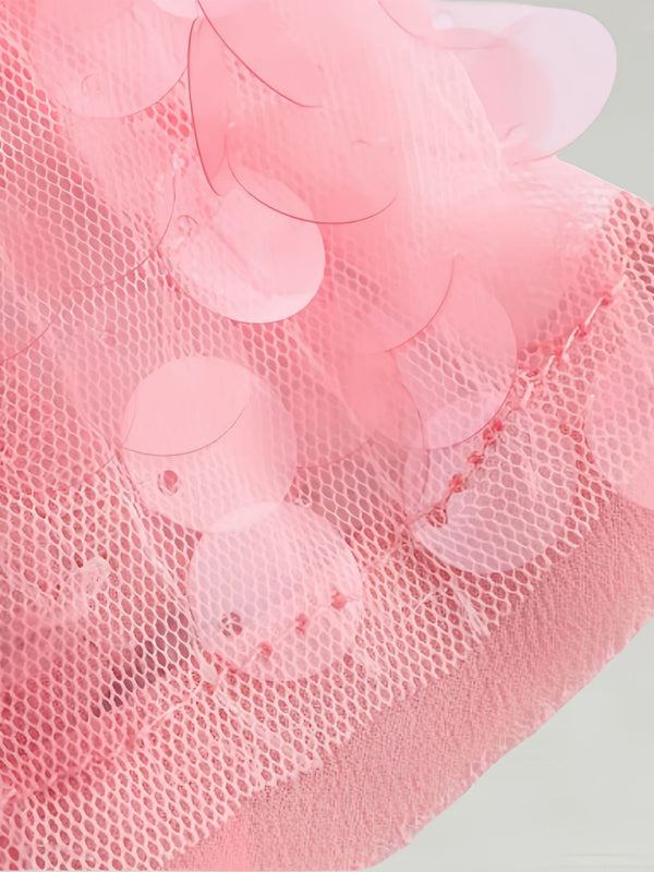 TEEK - Sequin Halter Sleeveless Backless Pink Dress DRESS TEEK K