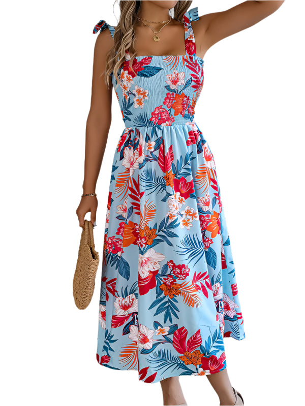 TEEK - Flower Shoulder Tie Tank Dress DRESS TEEK K