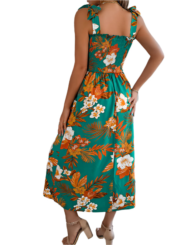 TEEK - Flower Shoulder Tie Tank Dress DRESS TEEK K