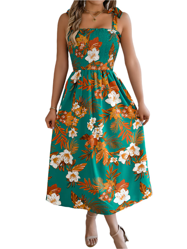 TEEK - Flower Shoulder Tie Tank Dress DRESS TEEK K