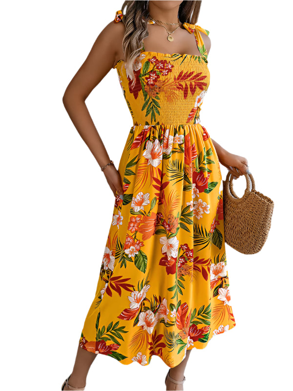 TEEK - Flower Shoulder Tie Tank Dress DRESS TEEK K