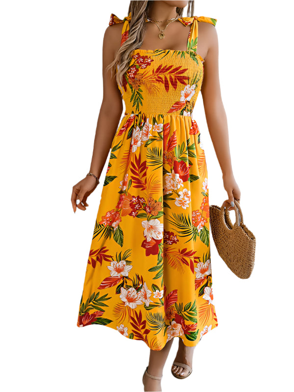 TEEK - Flower Shoulder Tie Tank Dress DRESS TEEK K