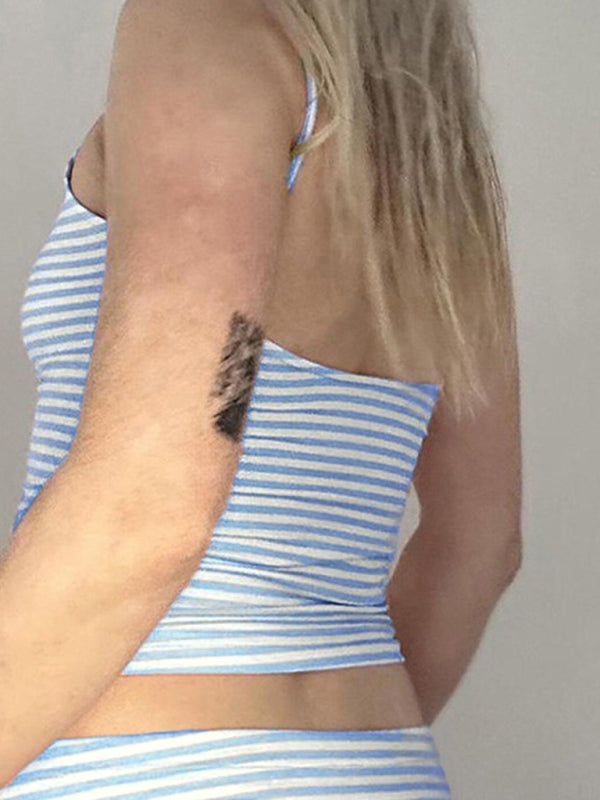 TEEK - Striped Contrast Color Tank TOPS TEEK K