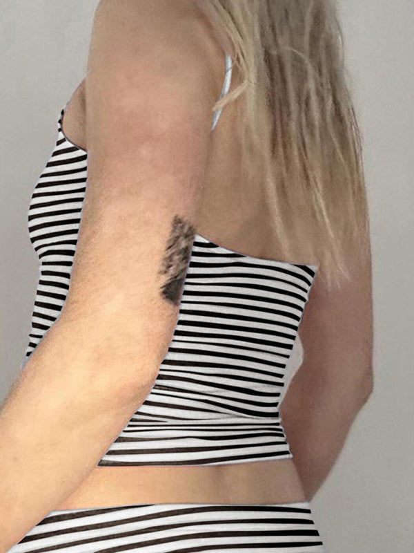 TEEK - Striped Contrast Color Tank TOPS TEEK K