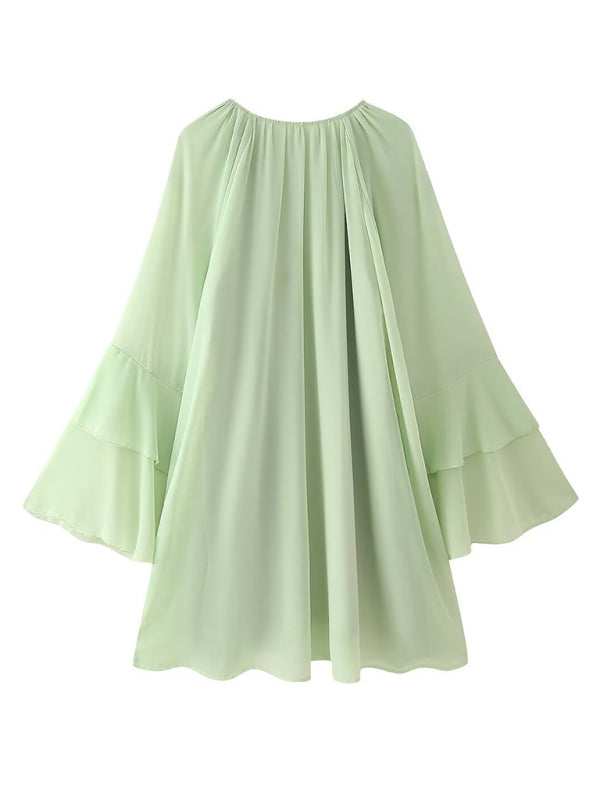 TEEK - Green Layered Ruffle Dress DRESS TEEK K