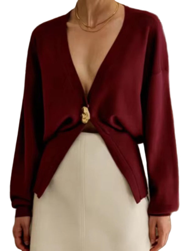 TEEK - V-Neck Button-Down Cardigan SWEATER TEEK K