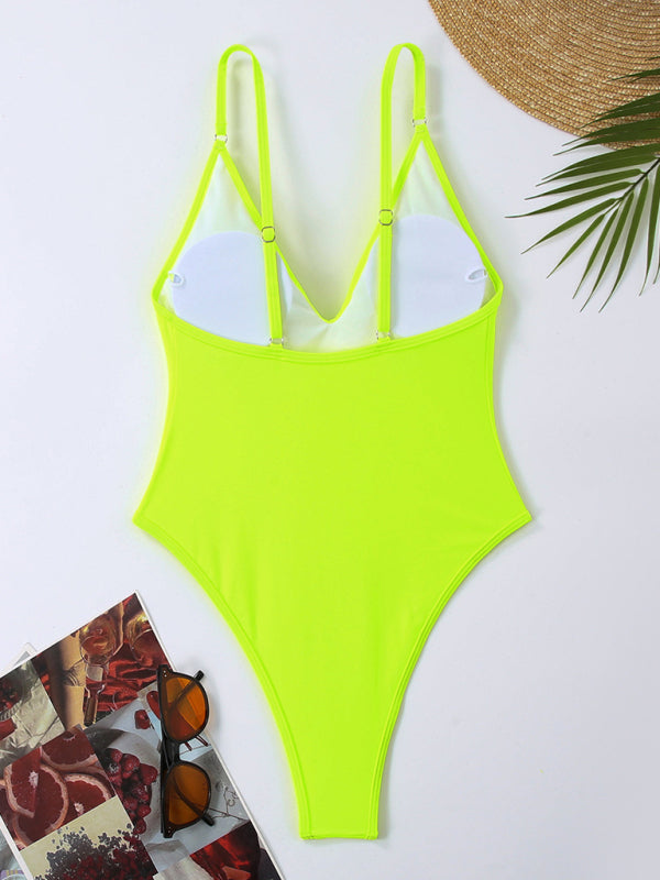 TEEK - Simple Low Dip One-Piece Swimsuit SWIMWEAR TEEK K