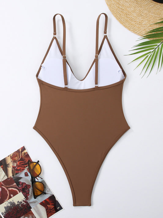 TEEK - Simple Low Dip One-Piece Swimsuit SWIMWEAR TEEK K