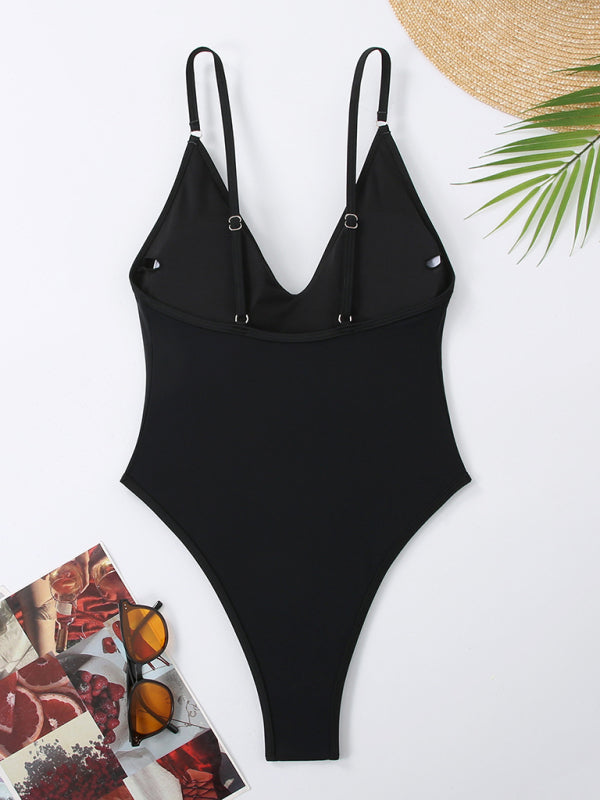 TEEK - Simple Low Dip One-Piece Swimsuit SWIMWEAR TEEK K
