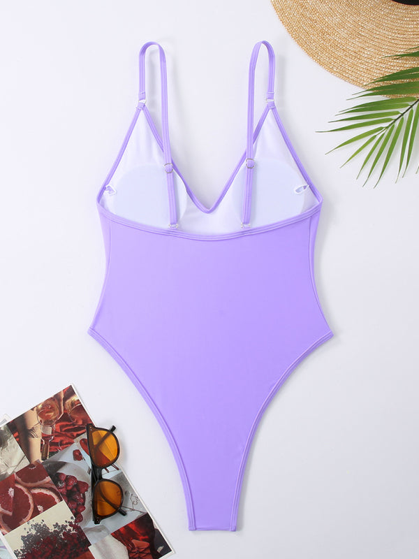 TEEK - Simple Low Dip One-Piece Swimsuit SWIMWEAR TEEK K