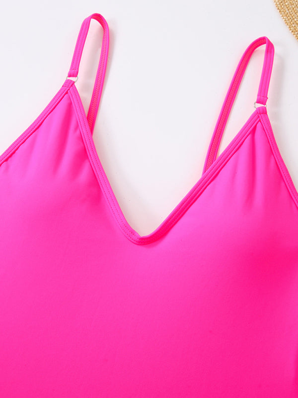 TEEK - Simple Low Dip One-Piece Swimsuit SWIMWEAR TEEK K