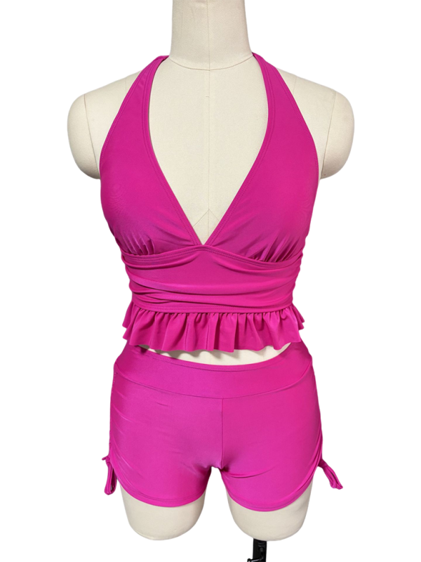 TEEK - Halter Ruched Shorts Bikini SWIMWEAR TEEK K