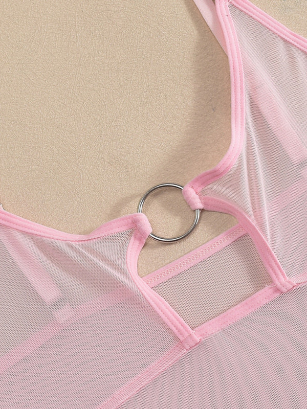 TEEK - Mesh Chest Iron Ring Jumpsuit Lingerie LINGERIE TEEK K