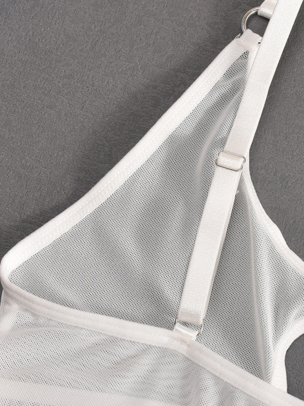 TEEK - Mesh Chest Iron Ring Jumpsuit Lingerie LINGERIE TEEK K