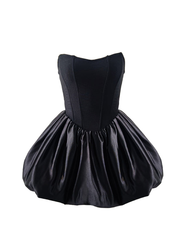 TEEK - Fishbone Tutu Fluffy Sleeveless Dress DRESS TEEK K Black S