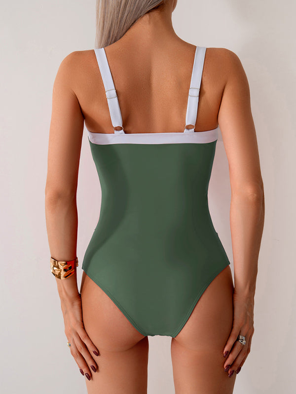 TEEK - Contrast Color One-Piece Swimsuit SWIMWEAR TEEK K