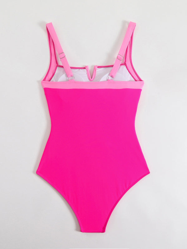 TEEK - Contrast Color One-Piece Swimsuit SWIMWEAR TEEK K