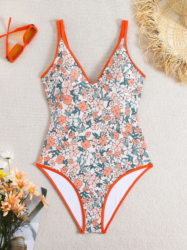 TEEK - Floral Print Sports One-Piece Swimsuit SWIMWEAR TEEK K