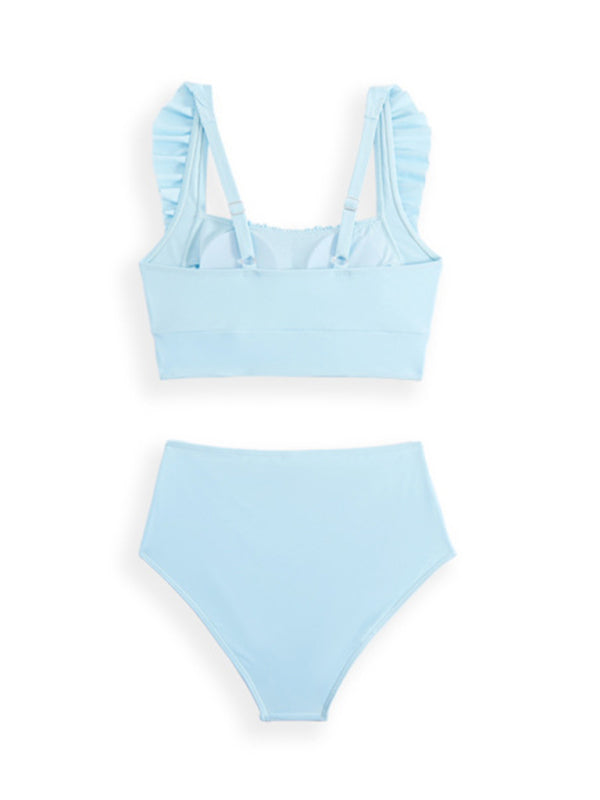TEEK - Ruffled Crop Top Two Piece Bikini SWIMWEAR TEEK K