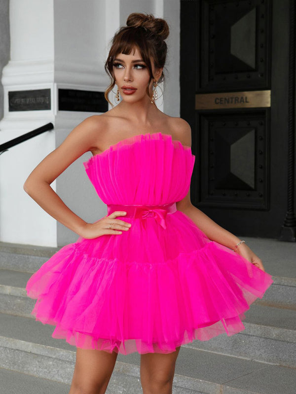 TEEK - Tulle Bow Tulle Dress DRESS TEEK K Rose S