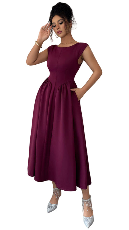 TEEK - Snatched Waiste Sleeveless Maxi Dress DRESS TEEK K Wine Red S