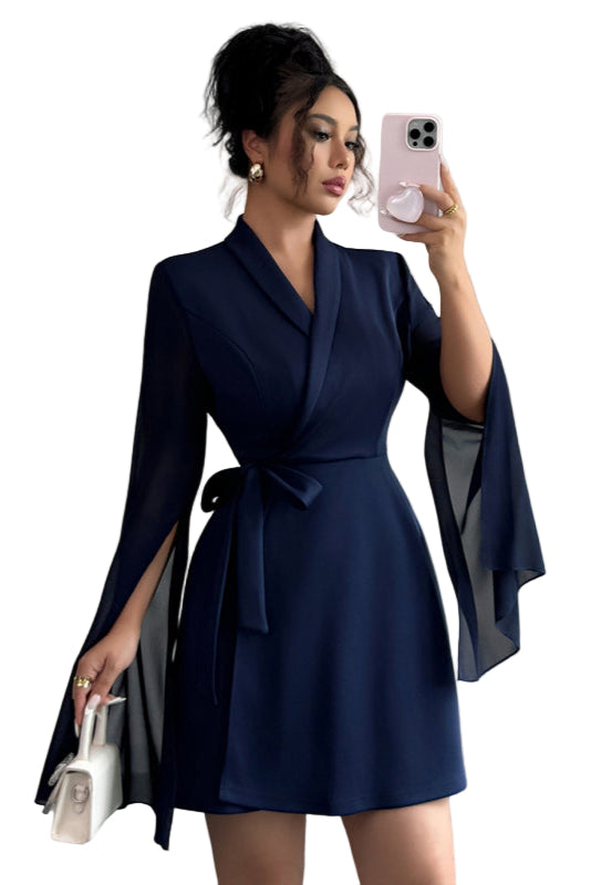 TEEK - Champlain Elegant Long-Sleeved Tie Dress DRESS TEEK K S