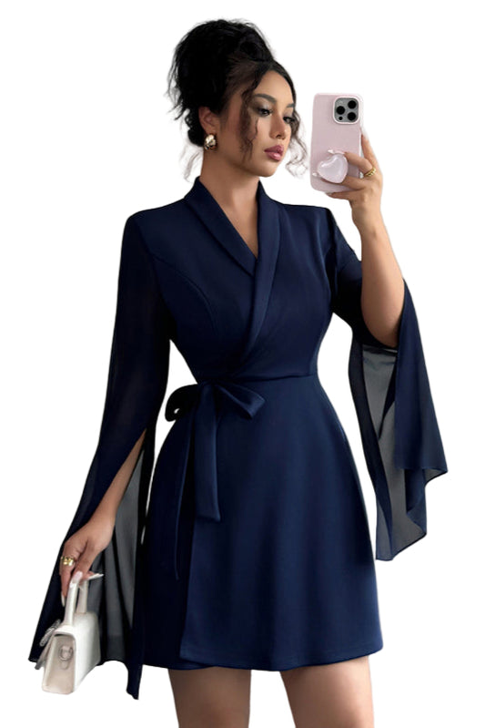 TEEK - Champlain Elegant Long-Sleeved Tie Dress DRESS TEEK K S