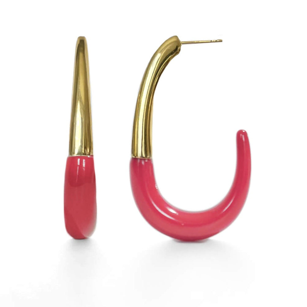 TEEK - J Hoop Earrings JEWELRY TEEK GNH PINK FLAMINGO