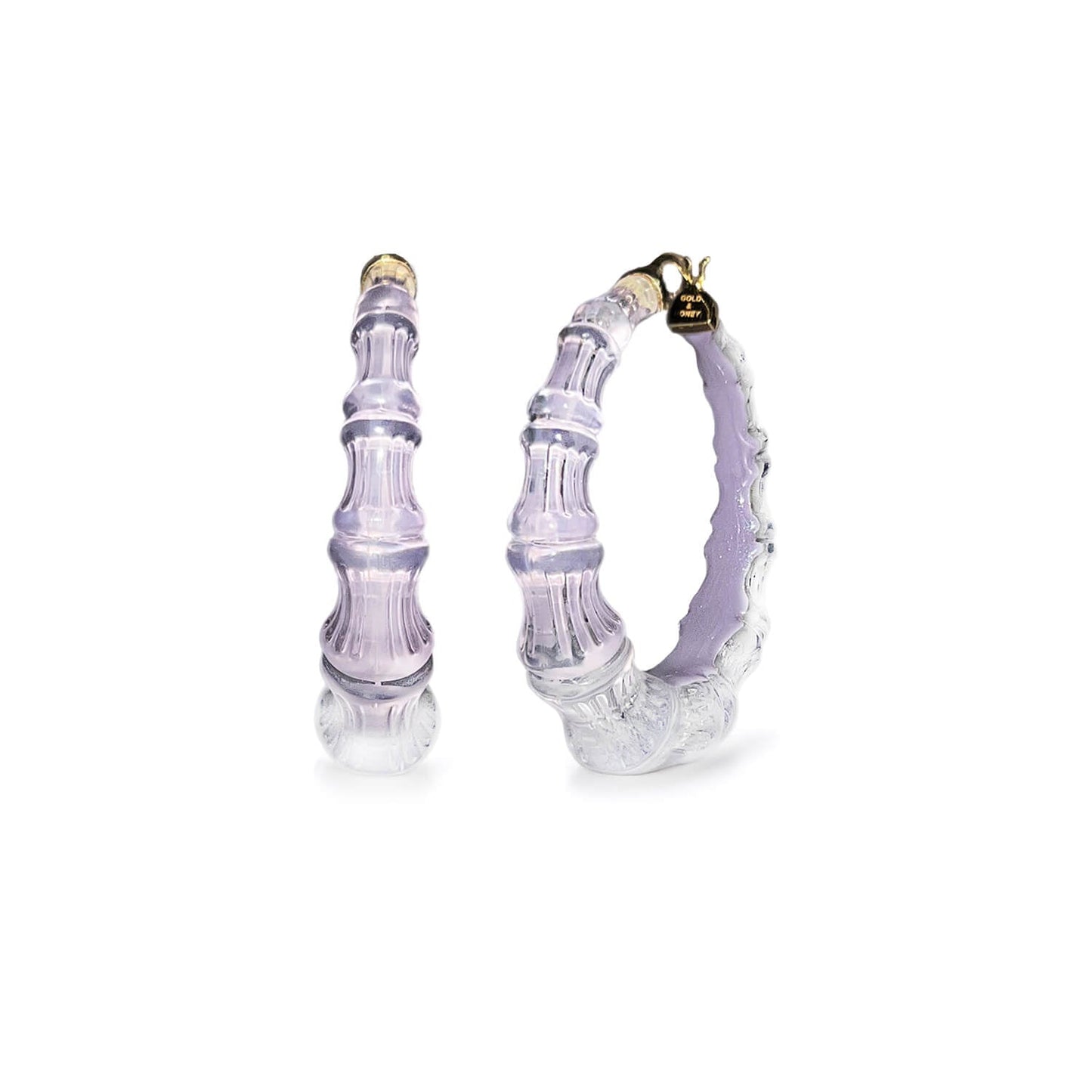TEEK - Bamboo Illusion Lucite Hoop Earrings JEWELRY TEEK GNH LAVENDER