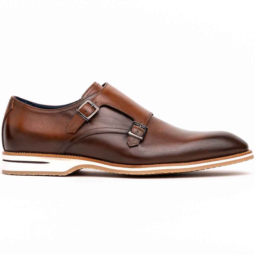 TEEK - 55-103-BRN LEGERRA Hand Burnished Italian Calfskin Monkstrap, Brown SHOES TEEK ZI