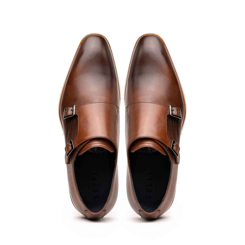 TEEK - 55-103-BRN LEGERRA Hand Burnished Italian Calfskin Monkstrap, Brown SHOES TEEK ZI