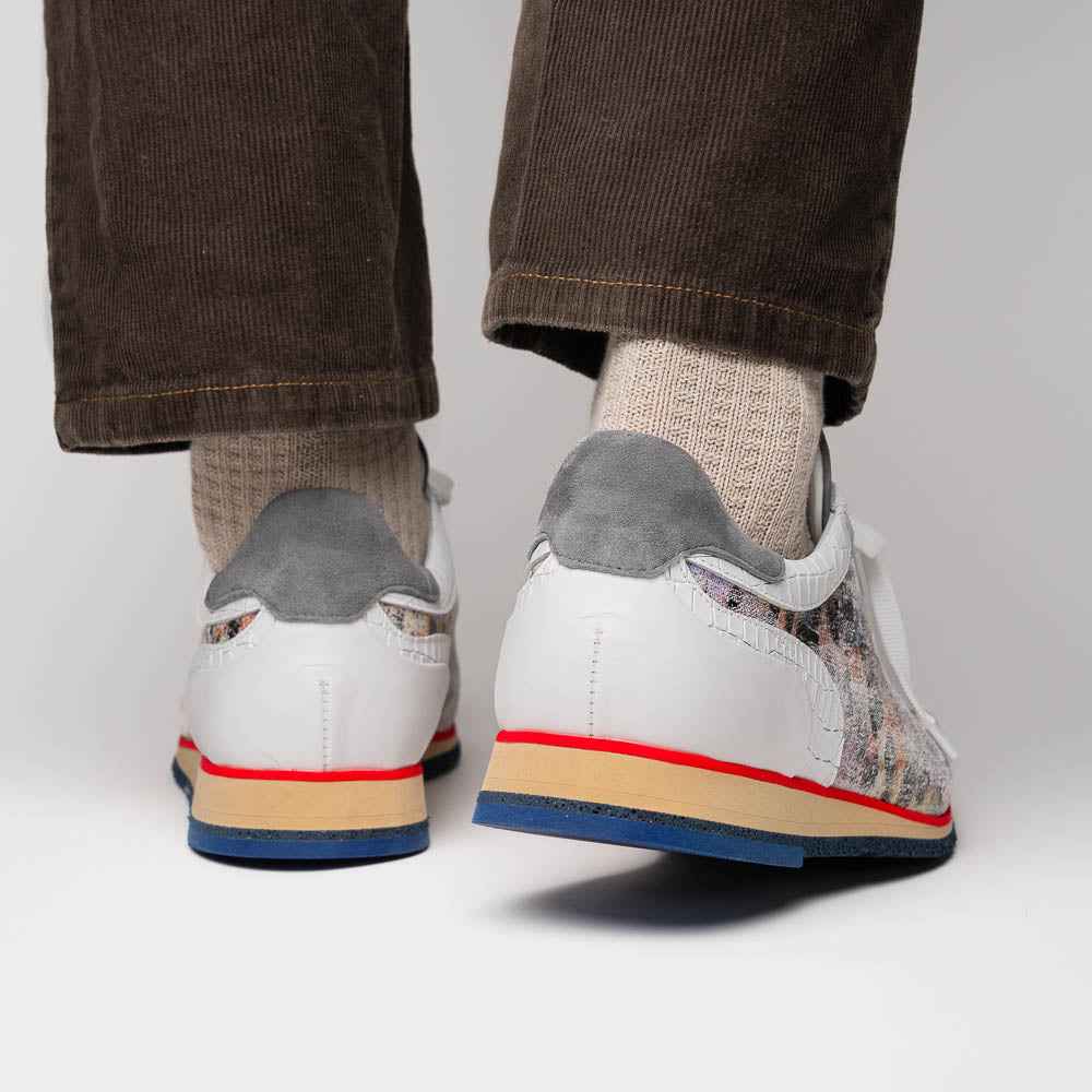 TEEK - 66-250-GRY LEO Sueded Italian Goatskin Sneakers Grey Multi SHOES TEEK ZI