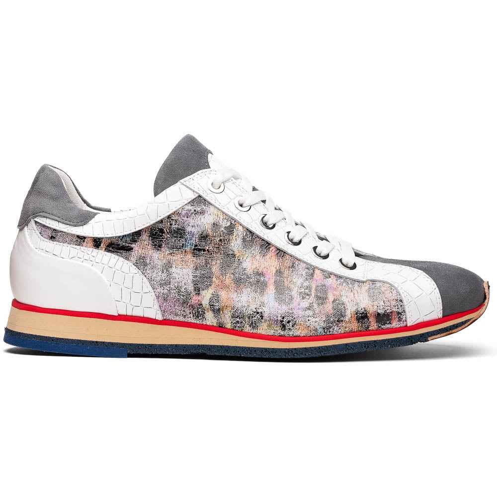 TEEK - 66-250-GRY LEO Sueded Italian Goatskin Sneakers Grey Multi SHOES TEEK ZI 8.5 Grey Multi M