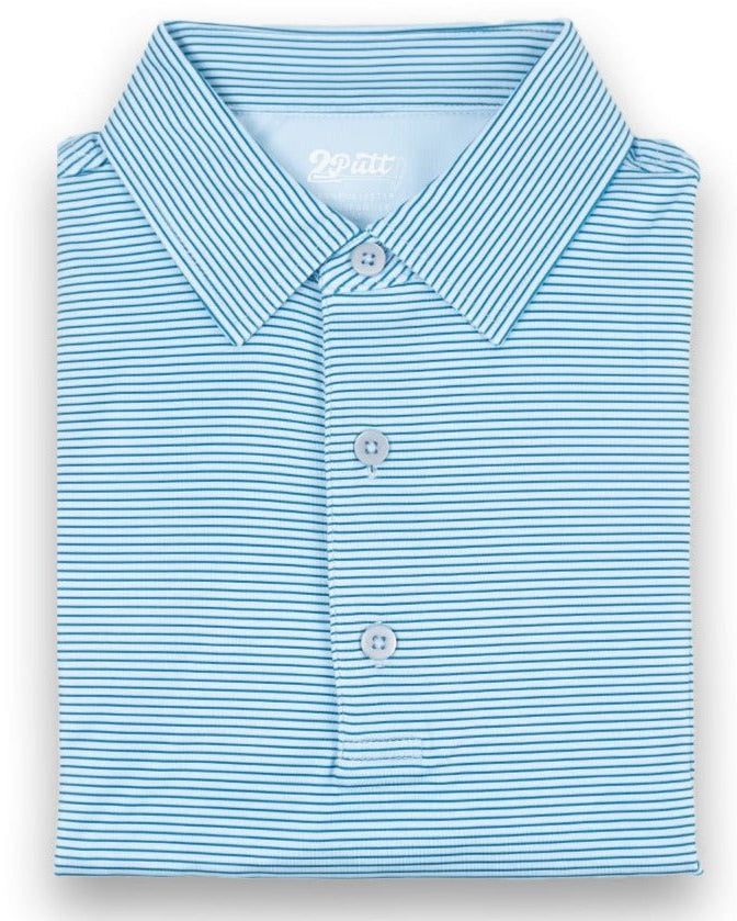 TEEK - Light Blue Stripe Mens Polo TOPS TEEK 2P S