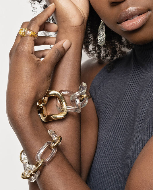 TEEK - Clear Rectangle Lucite Bracelet JEWELRY TEEK GNH