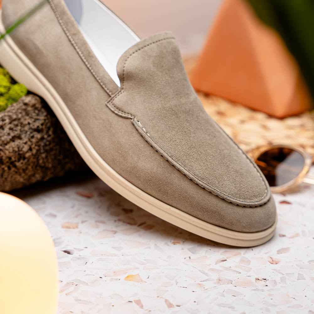 TEEK - 16-621-BON LIVORNO Sueded Italian Goatskin Loafer Bone SHOES TEEK ZI