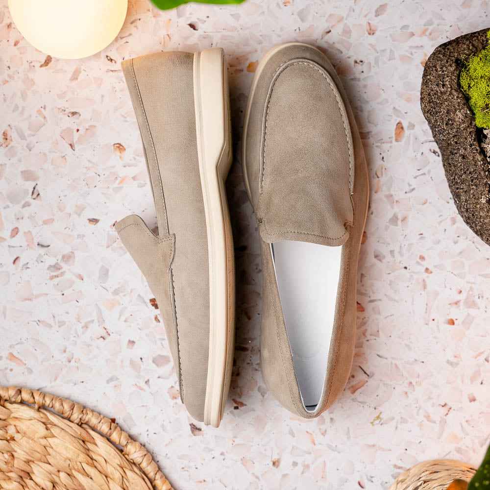 TEEK - 16-621-BON LIVORNO Sueded Italian Goatskin Loafer Bone SHOES TEEK ZI